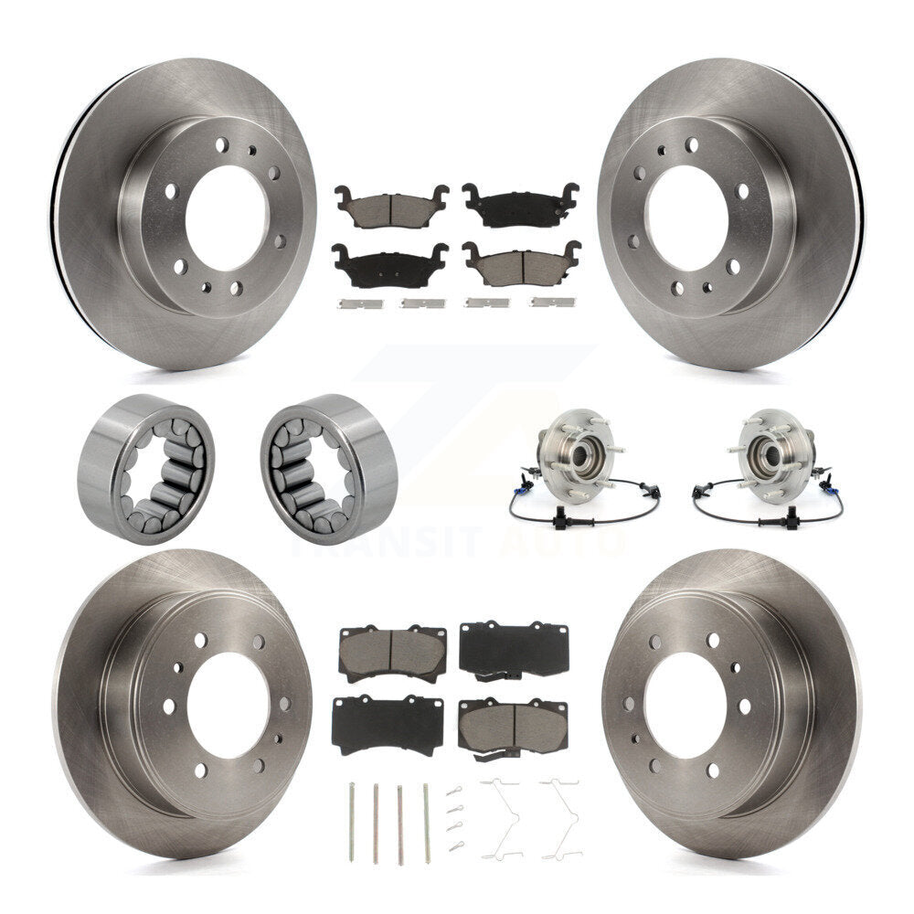 Hub Bearing Brake Rotor & Pad Shoe Front Rear Kit (10Pc) For 2006-2008 Hummer H3