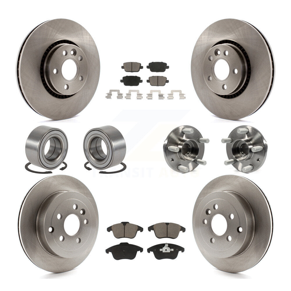 Hub Bearing Brake Rotor Pads Shoe Front Rear Kit (10Pc) For 08-11 Land Rover LR2
