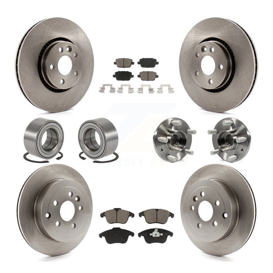 Hub Bearing Brake Rotor Pads Shoe Front Rear Kit (10Pc) For 08-11 Land Rover LR2