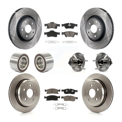 Hub Bearing Disc Brake Rotor Pads Shoe Front Rear Kit For Jeep Grand Cherokee WK