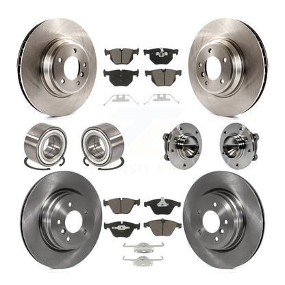 Hub Bearing Brake Rotor & Pad Shoe Front Rear Kit (10Pc) For BMW 335i 335is 335d