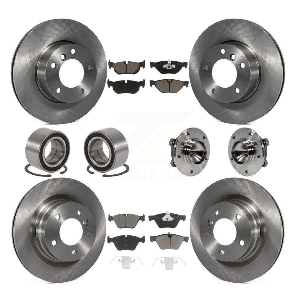 Hub Bearing Brake Rotor & Pads Shoe Front Rear Kit (10Pc) For BMW 328i 323i 325i