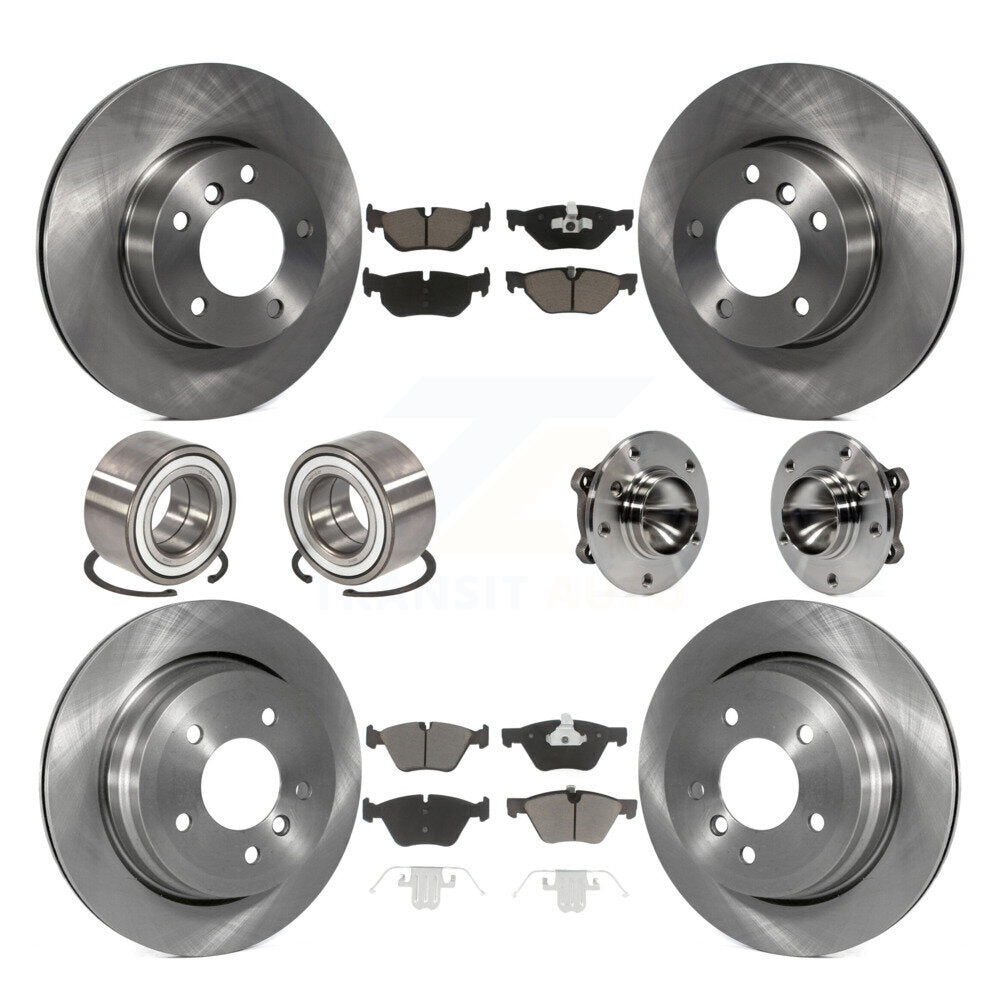 Hub Bearing Brake Rotor & Pad Shoe Front Rear Kit (10Pc) For 2007 BMW 328i Wagon
