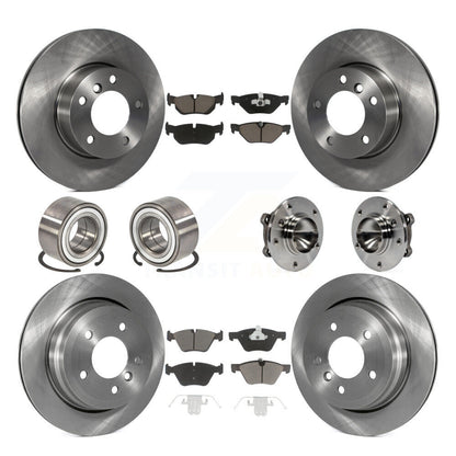 Hub Bearing Brake Rotor & Pad Shoe Front Rear Kit (10Pc) For 2007 BMW 328i Wagon