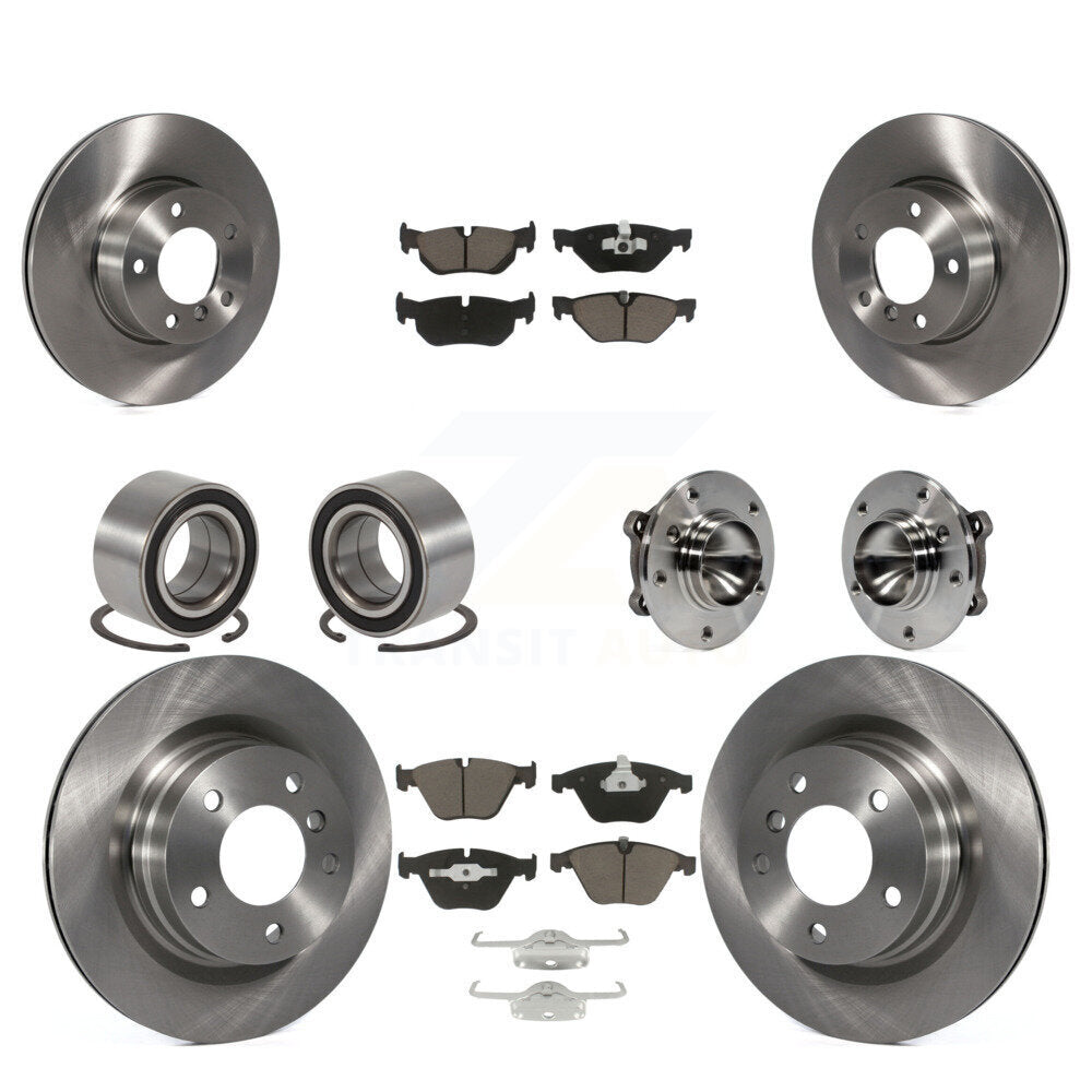 Hub Bearing Disc Brake Rotor & Pads Shoe Front Rear Kit (10Pc) For BMW 323i 328i