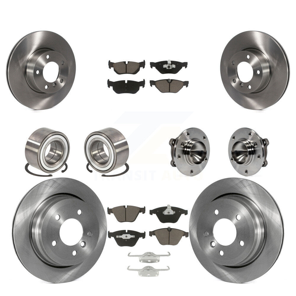 Hub Bearings Disc Brake Rotors And Pads Shoes Front Rear Kit (10Pc) For BMW 328i