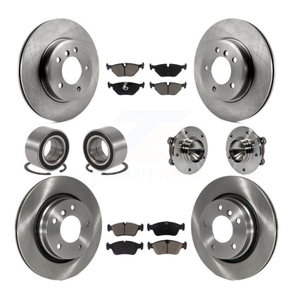 Hub Bearing Disc Brake Rotor & Pad Shoe Front Rear Kit (10Pc) For 2006 BMW 325Ci