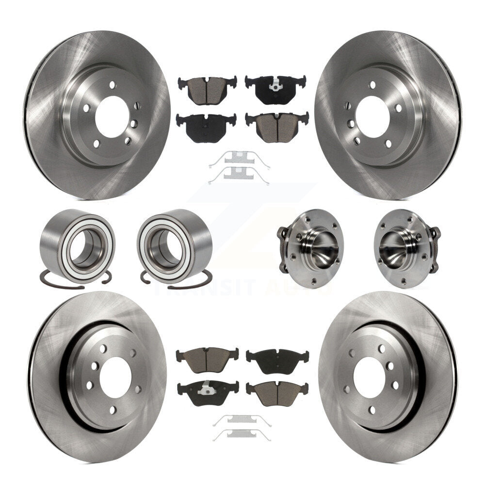 Hub Bearing Disc Brake Rotor & Pad Shoe Front Rear Kit (10Pc) For 2006 BMW 330Ci