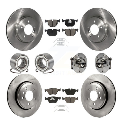 Hub Bearing Disc Brake Rotor & Pad Shoe Front Rear Kit (10Pc) For 2006 BMW 330Ci