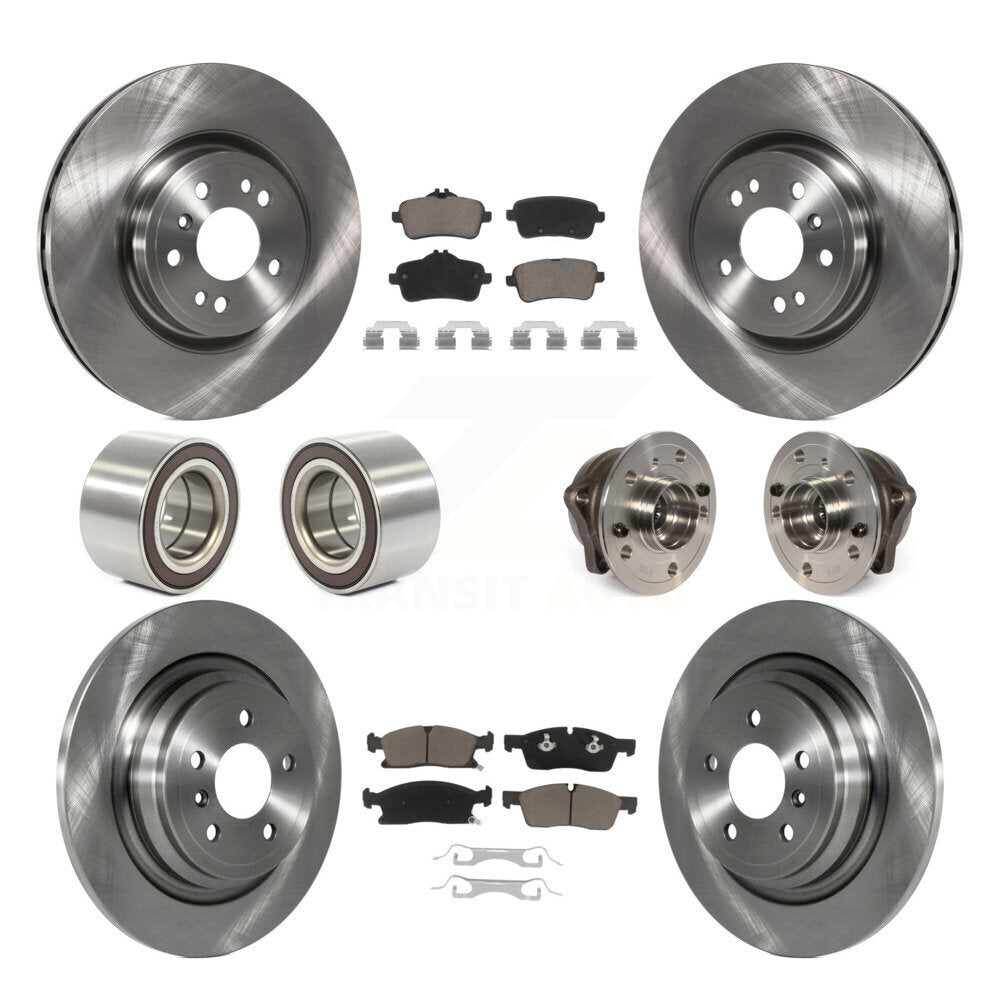 Hub Bearing Brake Rotor & Pad Shoe Front Rear Kit (10Pc) For Mercedes-Benz ML350