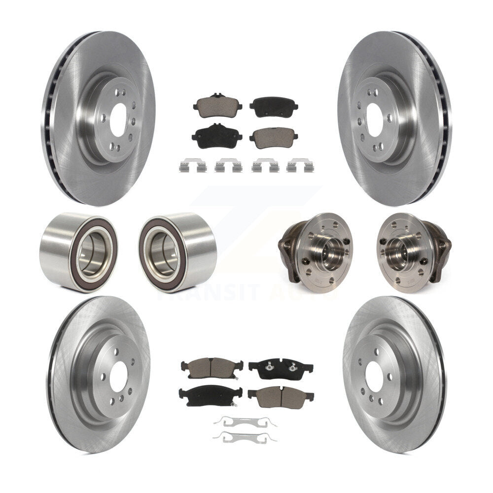 Hub Bearing Brake Rotor & Pad Shoe Front Rear Kit (10Pc) For Mercedes-Benz GL350