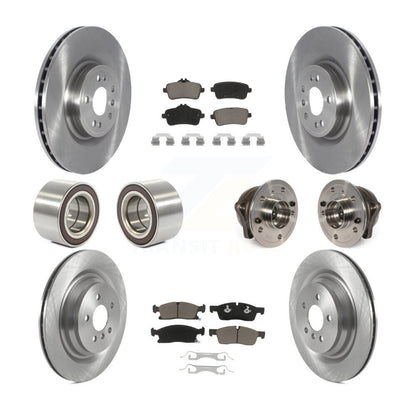 Hub Bearing Brake Rotor & Pad Shoe Front Rear Kit (10Pc) For Mercedes-Benz GL350