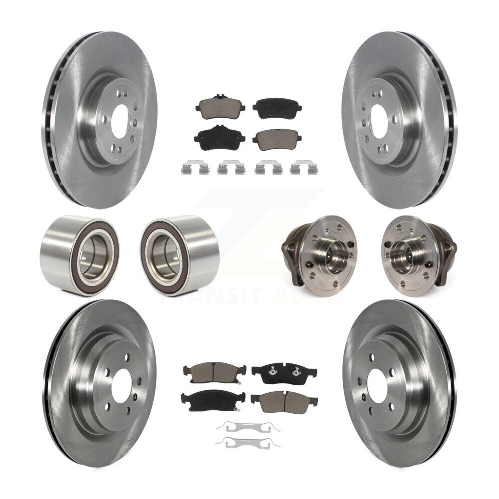 Hub Bearing Brake Rotor Pads Shoe Front Rear Kit (10Pc) For Mercedes-Benz GLE400