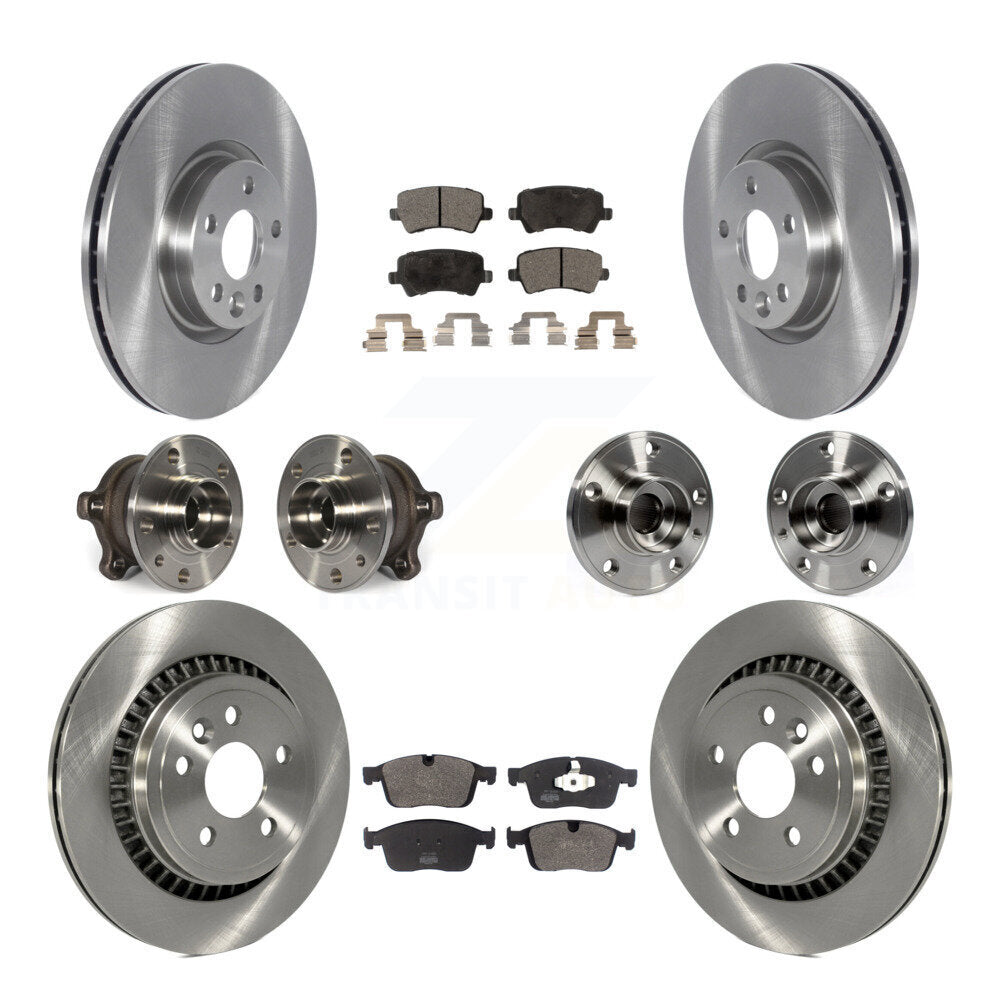 Hub Bearings Disc Brake Rotors And Pads Front Rear Kit (10Pc) For Volvo XC60 AWD