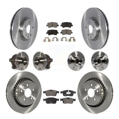 Hub Bearings Disc Brake Rotors And Pads Front Rear Kit (10Pc) For Volvo XC60 AWD