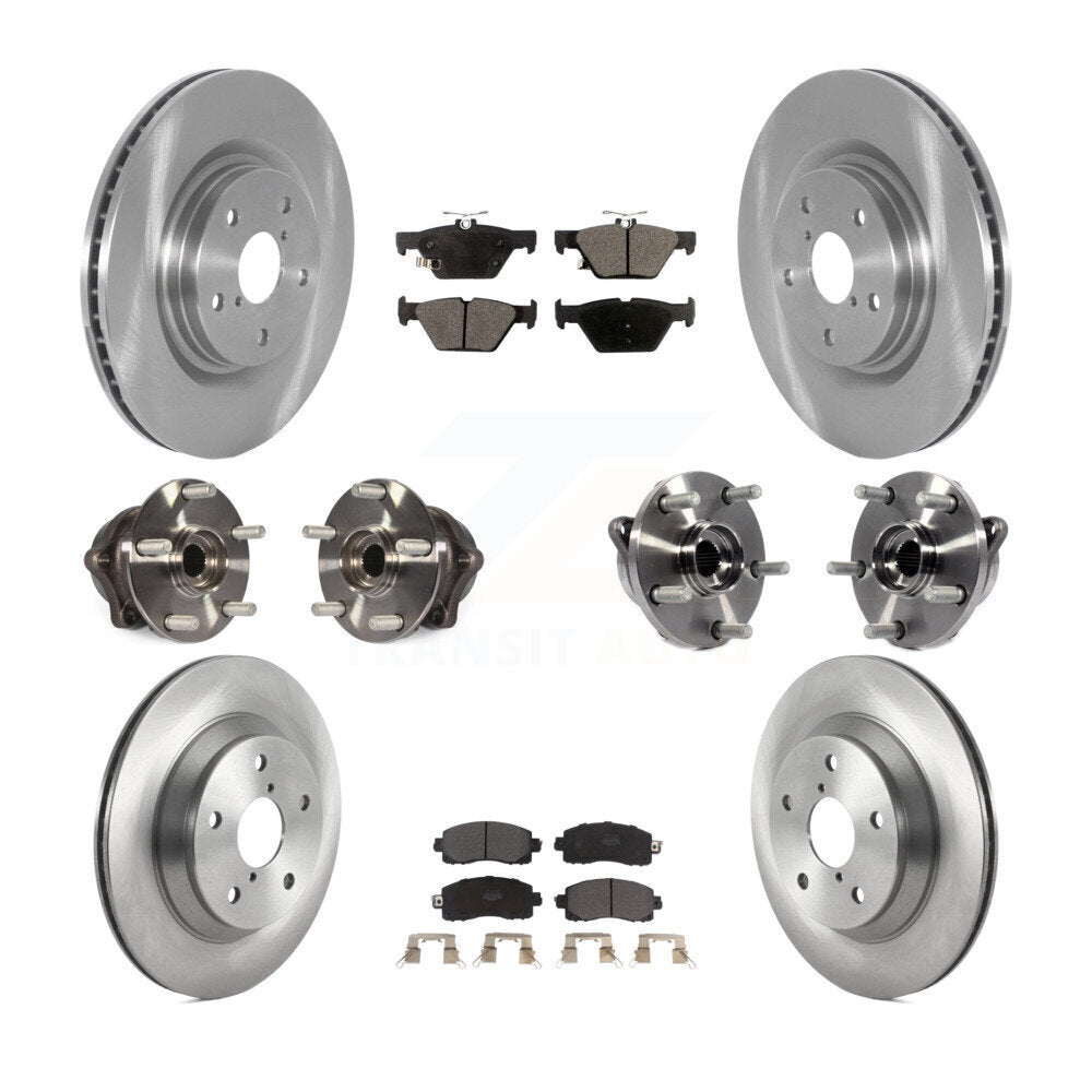 Hub Bearing Disc Brake Rotors And Pads Front Rear Kit (10Pc) For Subaru Forester