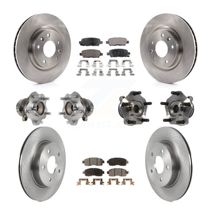 Hub Bearings Disc Brake Rotors And Pads Front Rear Kit (10Pc) For Nissan LEAF