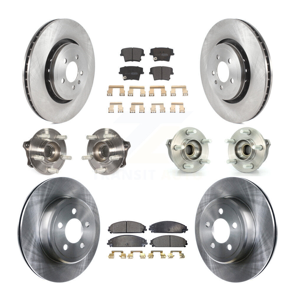 Hub Bearings Disc Brake Rotors And Pads Front Rear Kit (10Pc) For Dodge Charger