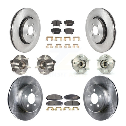 Hub Bearings Disc Brake Rotors And Pads Front Rear Kit (10Pc) For Dodge Charger