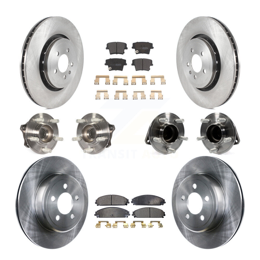 Hub Bearings Disc Brake Rotors And Pads Front Rear Kit (10Pc) For Dodge Charger