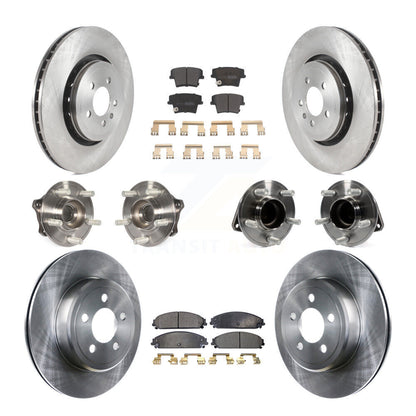 Hub Bearings Disc Brake Rotors And Pads Front Rear Kit (10Pc) For Dodge Charger