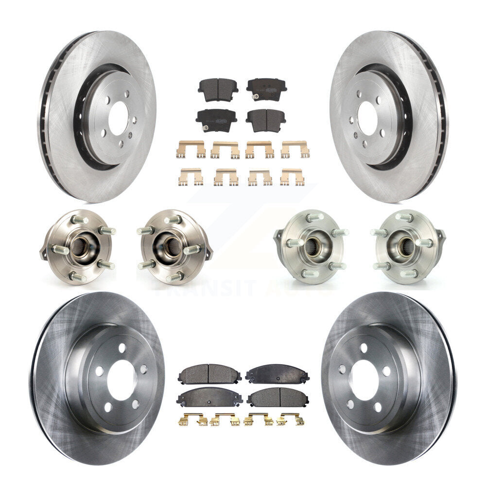Hub Bearings Disc Brake Rotors And Pads Front Rear Kit (10Pc) For Dodge Charger