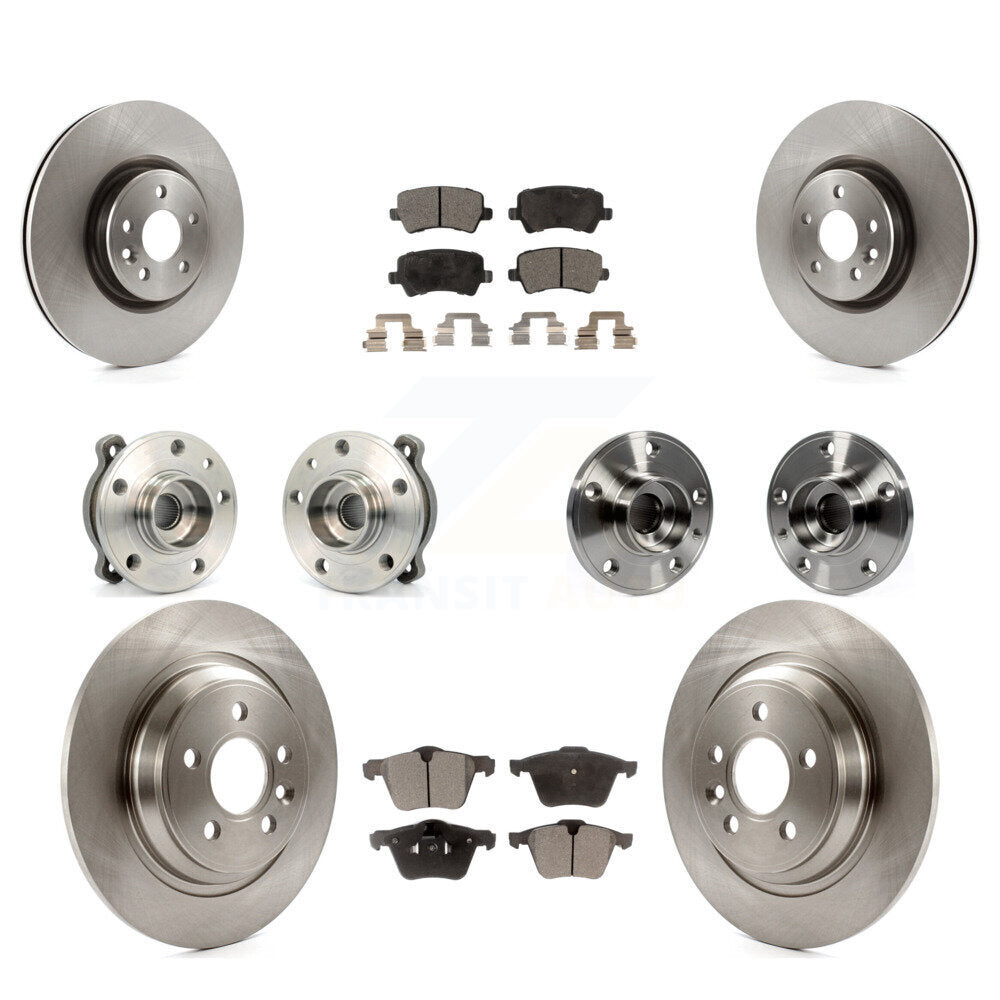 Hub Bearing Brake Rotor & Pads Front Rear Kit (10Pc) For 2013-2014 Volvo S60 AWD