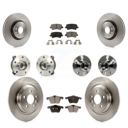 Hub Bearing Brake Rotor & Pads Front Rear Kit (10Pc) For 2013-2014 Volvo S60 AWD
