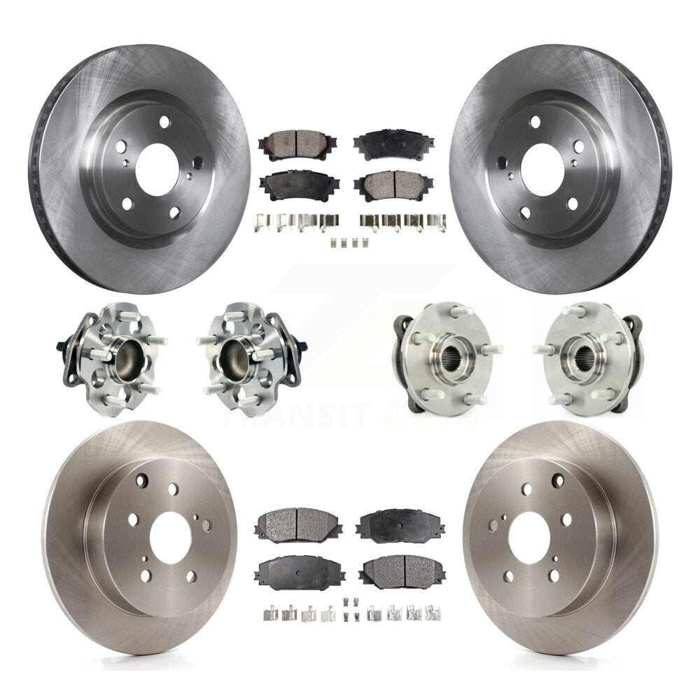 Hub Bearing Brake Rotor And Pad Front Rear Kit (10Pc) For 2016-2020 Toyota Mirai