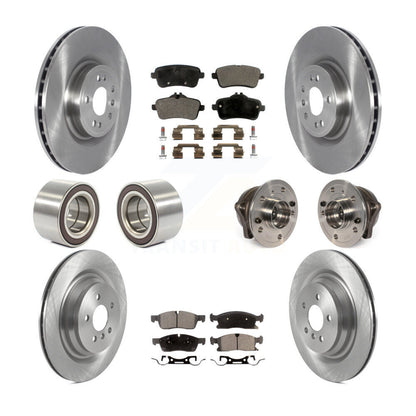Hub Bearing Brake Rotor & Pad Shoe Front Rear Kit (10Pc) For Mercedes-Benz GL350