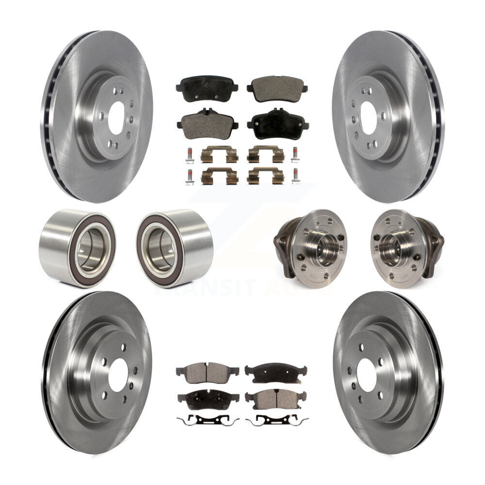 Hub Bearing Brake Rotor Pads Shoe Front Rear Kit (10Pc) For Mercedes-Benz GLE400