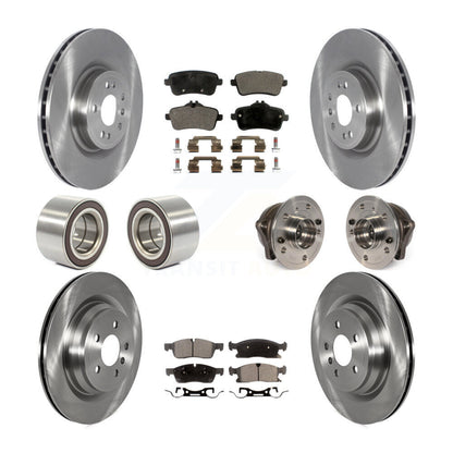 Hub Bearing Brake Rotor Pads Shoe Front Rear Kit (10Pc) For Mercedes-Benz GLE400