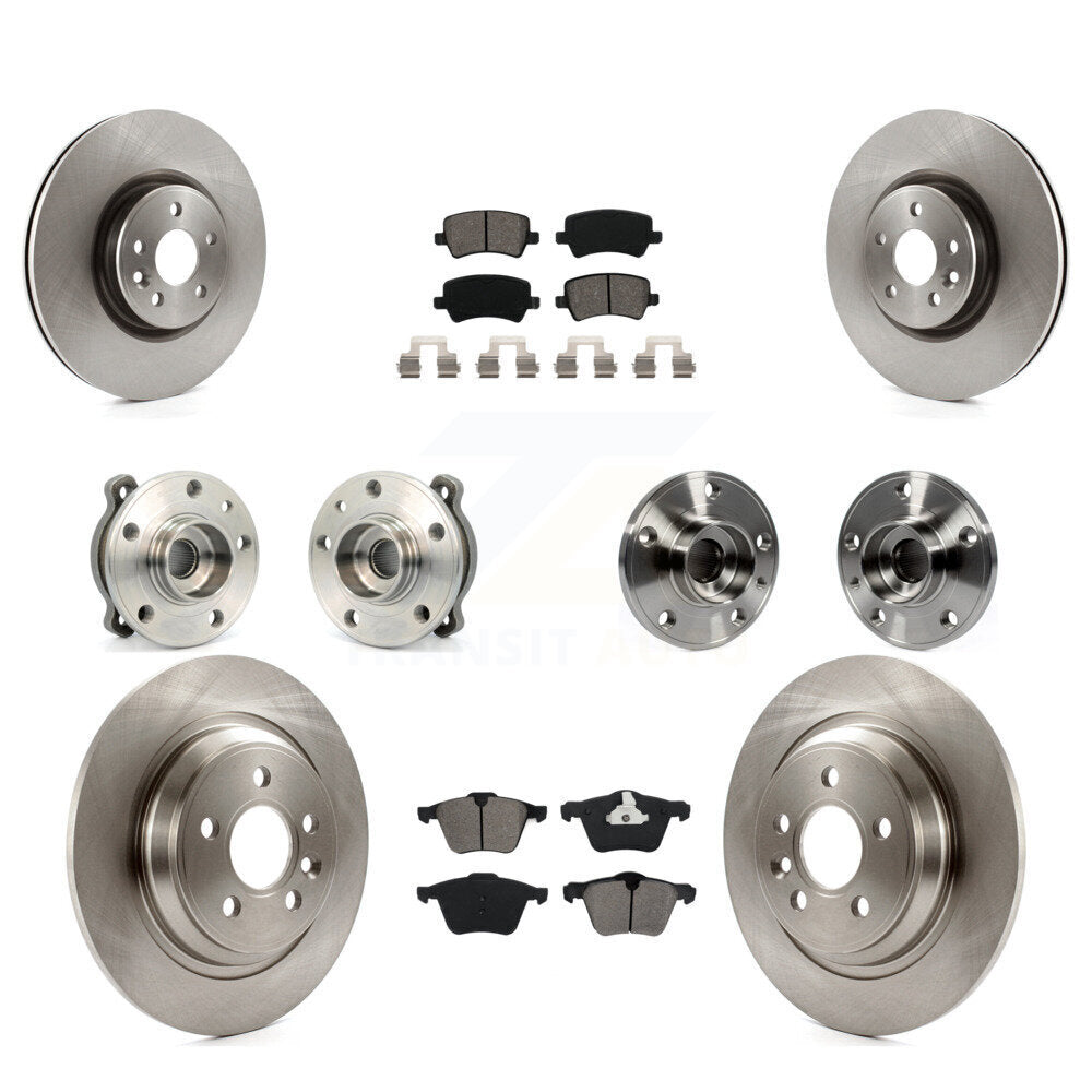 Hub Bearing Brake Rotor & Pads Front Rear Kit (10Pc) For 2013-2014 Volvo S60 AWD