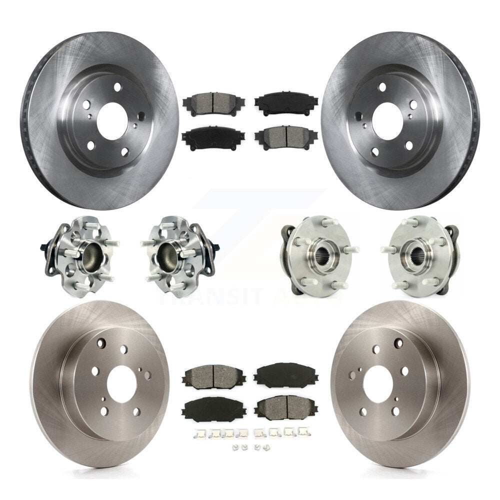 Hub Bearing Brake Rotor And Pad Front Rear Kit (10Pc) For 2016-2020 Toyota Mirai