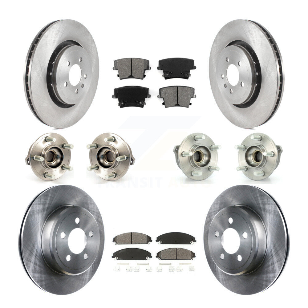 Hub Bearings Disc Brake Rotors And Pads Front Rear Kit (10Pc) For Dodge Charger