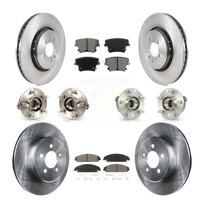 Hub Bearings Disc Brake Rotors And Pads Front Rear Kit (10Pc) For Dodge Charger