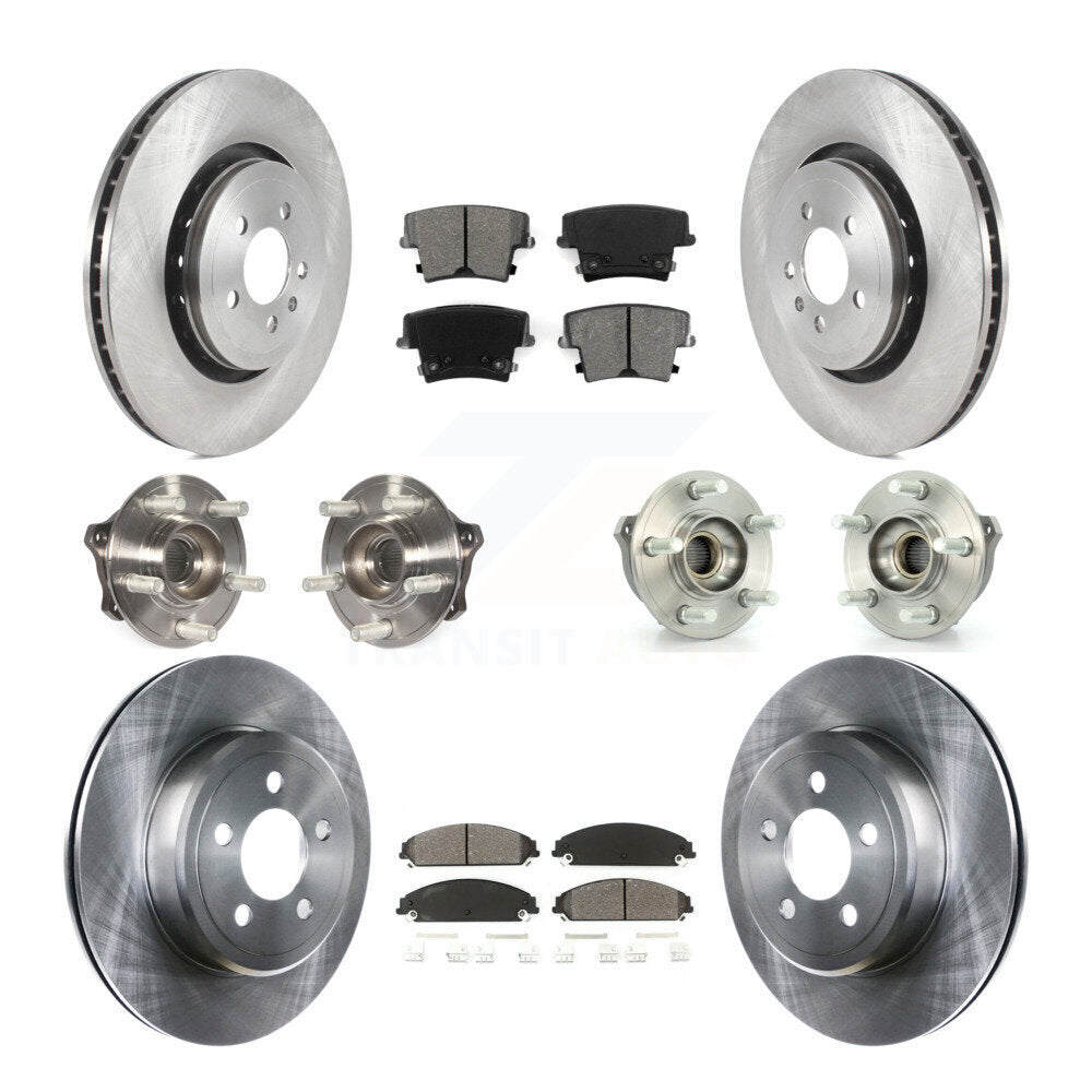 Hub Bearings Disc Brake Rotors And Pads Front Rear Kit (10Pc) For Dodge Charger