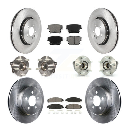 Hub Bearings Disc Brake Rotors And Pads Front Rear Kit (10Pc) For Dodge Charger