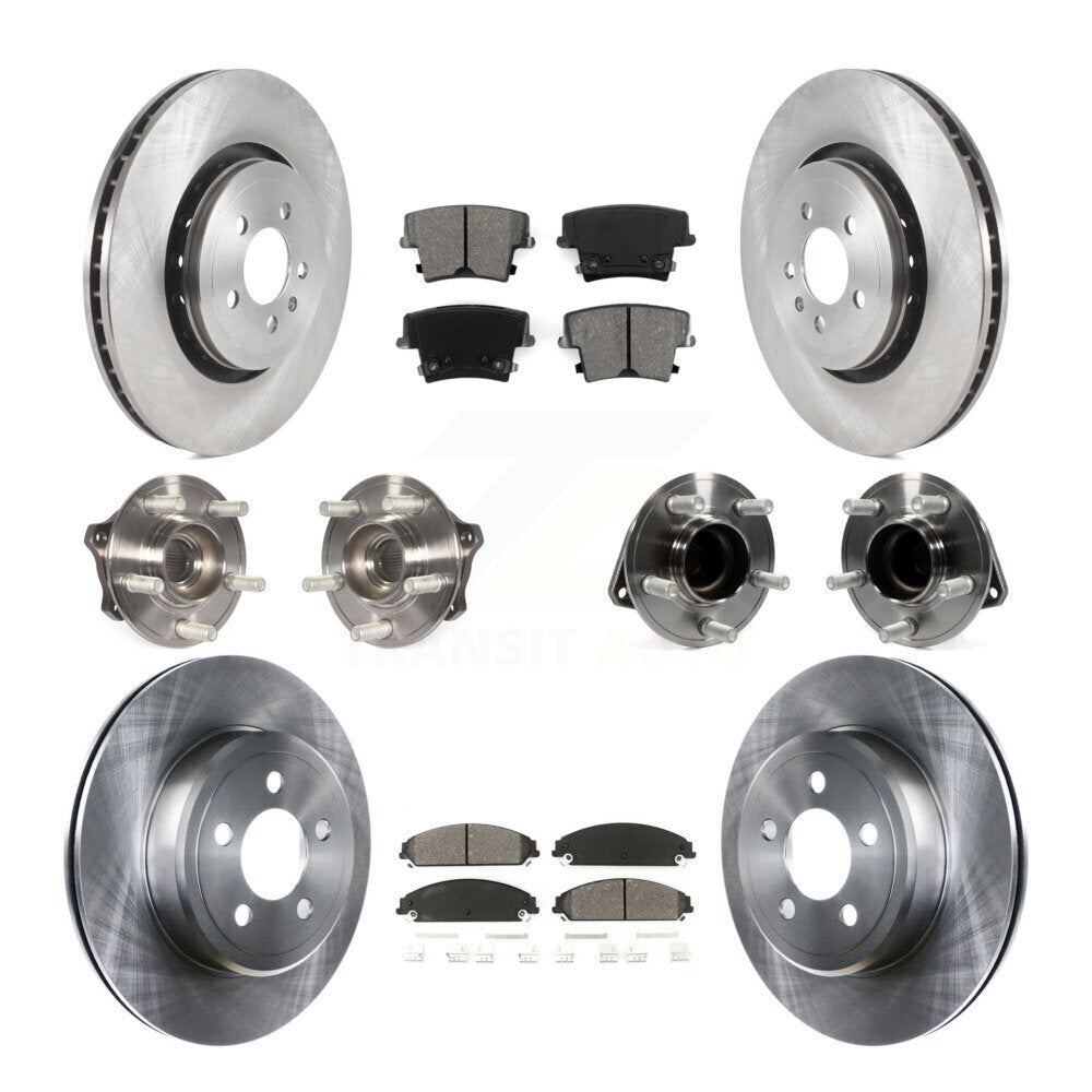 Hub Bearings Disc Brake Rotors And Pads Front Rear Kit (10Pc) For Dodge Charger