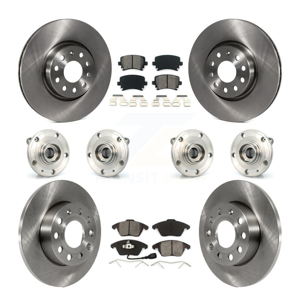 Hub Bearing Disc Brake Rotors And Pads Front Rear Kit (10Pc) For Audi A3 Quattro