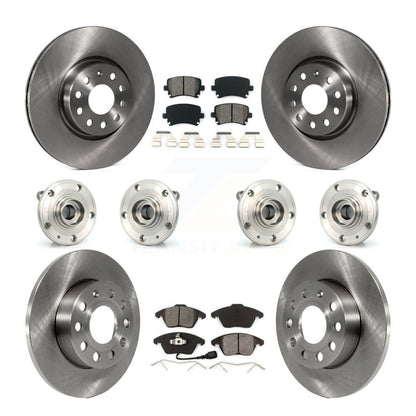 Hub Bearing Disc Brake Rotors And Pads Front Rear Kit (10Pc) For Audi A3 Quattro