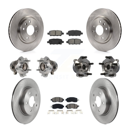 Hub Bearings Disc Brake Rotors And Pads Front Rear Kit (10Pc) For Nissan LEAF