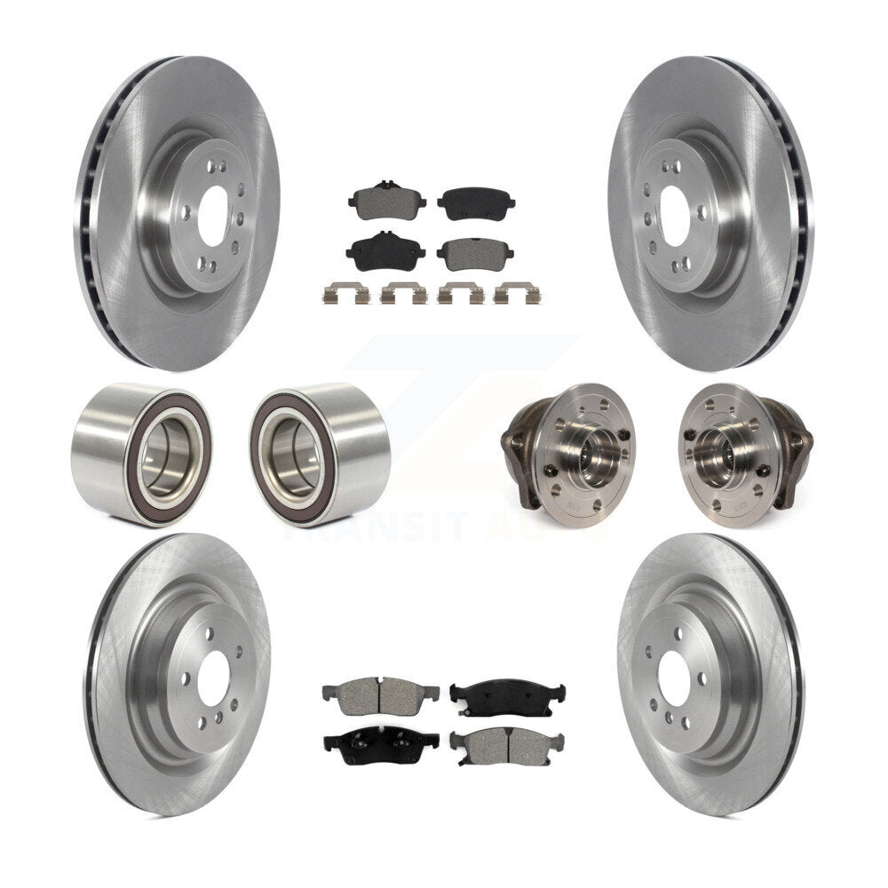 Hub Bearing Brake Rotor & Pad Shoe Front Rear Kit (10Pc) For Mercedes-Benz GL350