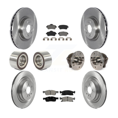 Hub Bearing Brake Rotor & Pad Shoe Front Rear Kit (10Pc) For Mercedes-Benz GL350