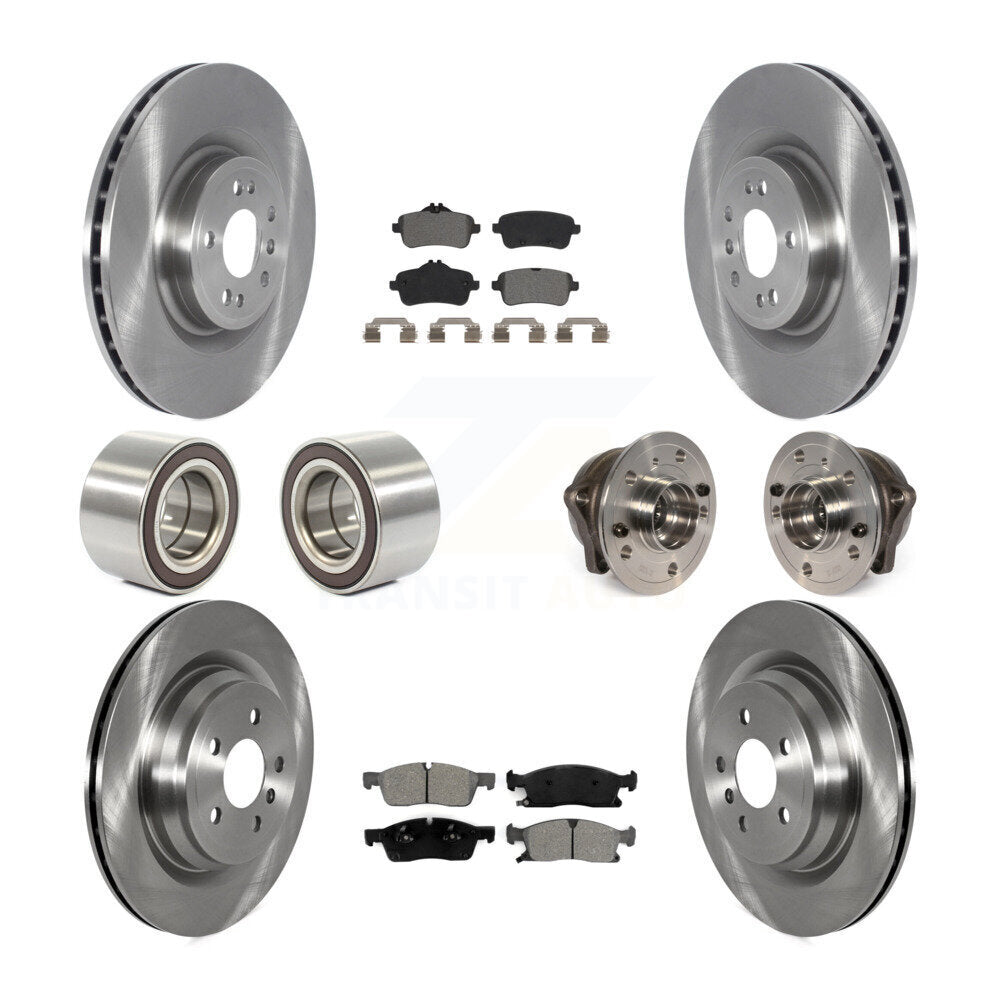 Hub Bearing Brake Rotor Pads Shoe Front Rear Kit (10Pc) For Mercedes-Benz GLE400