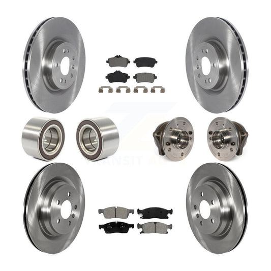 Hub Bearing Brake Rotor Pads Shoe Front Rear Kit (10Pc) For Mercedes-Benz GLE400