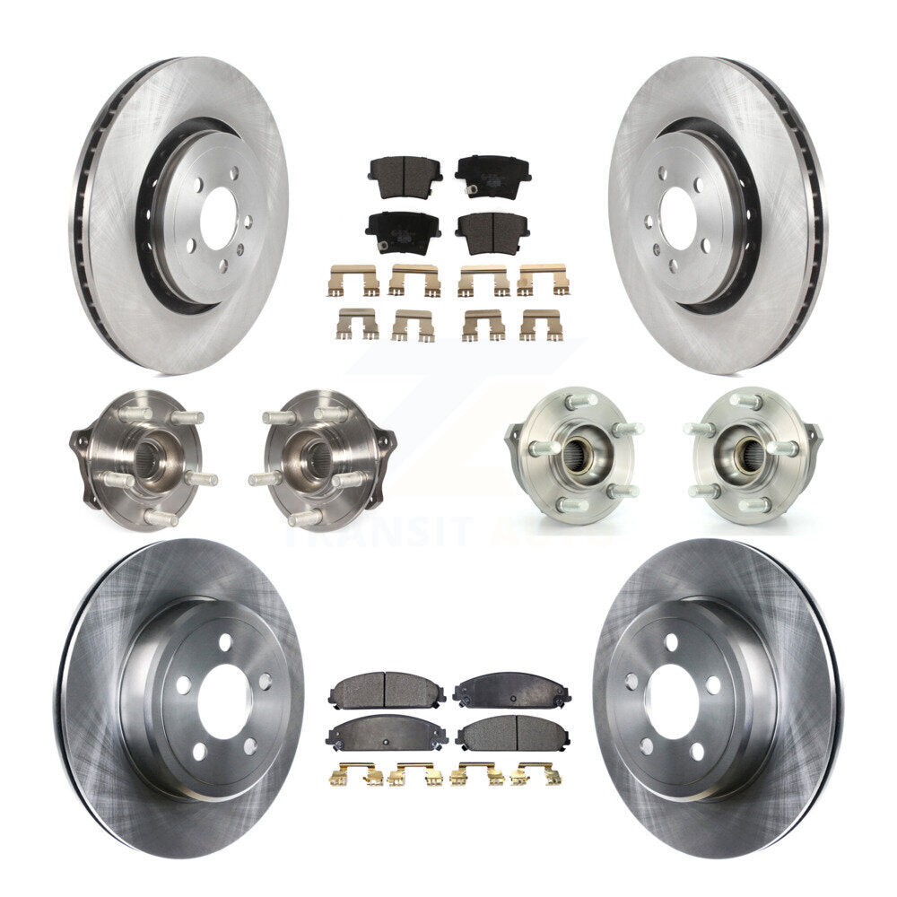 Hub Bearings Disc Brake Rotors And Pads Front Rear Kit (10Pc) For Dodge Charger