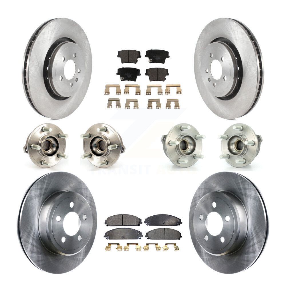 Hub Bearings Disc Brake Rotors And Pads Front Rear Kit (10Pc) For Dodge Charger