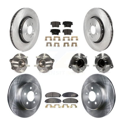 Hub Bearings Disc Brake Rotors And Pads Front Rear Kit (10Pc) For Dodge Charger