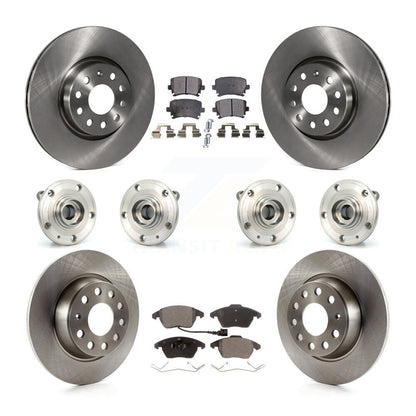Hub Bearing Disc Brake Rotors And Pads Front Rear Kit (10Pc) For Audi A3 Quattro